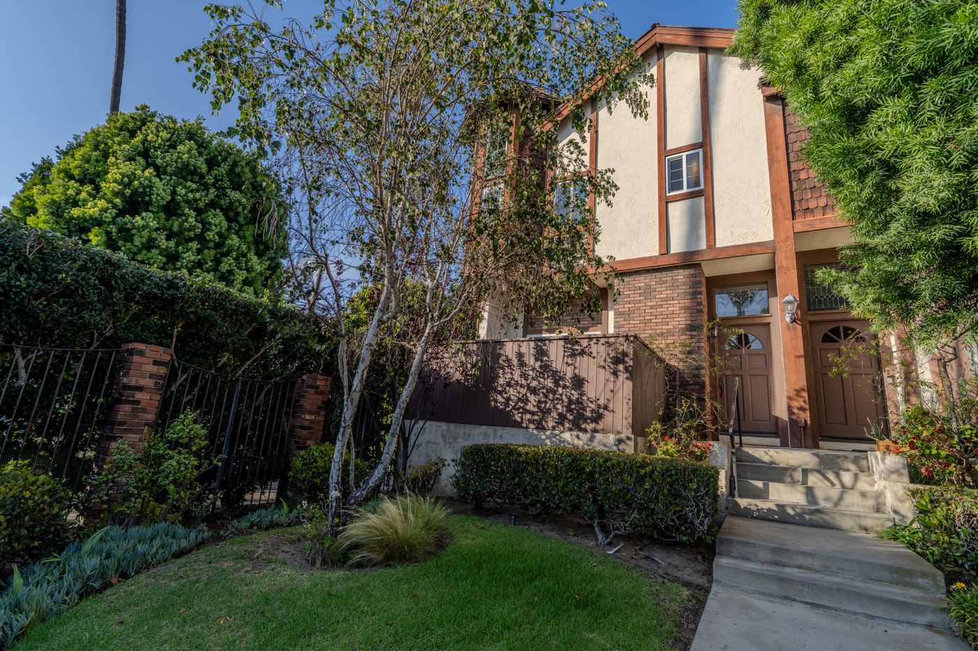 Front entry and landscaped walkway at 620 Beryl Street Unit 1 in Redondo Beach
