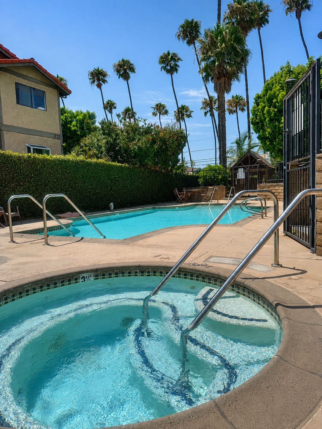 Heated community pool and spa